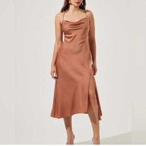 Astr The Label Gaia Copper Midi Dress